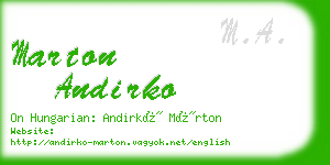 marton andirko business card